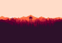 firewatch-best-creative-graphic-wallpapers-mountains-forest-orange-sunset