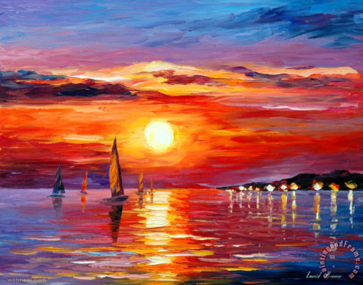 Painting Sunrise Sunset Moon Painting Rise Pictures Sunset Oil