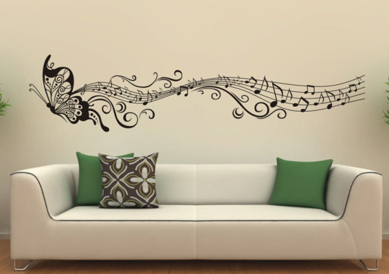 wall-art-design wall art ideas - butterfly music design 7