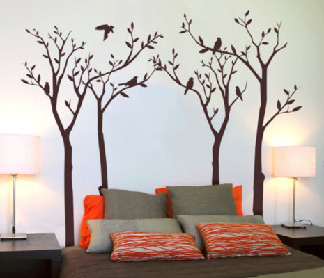 wall-painting-bedroom trees 14