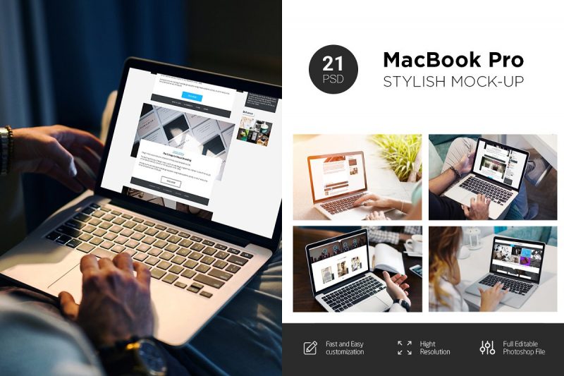 21 Stylish MacBook Pro Mockups