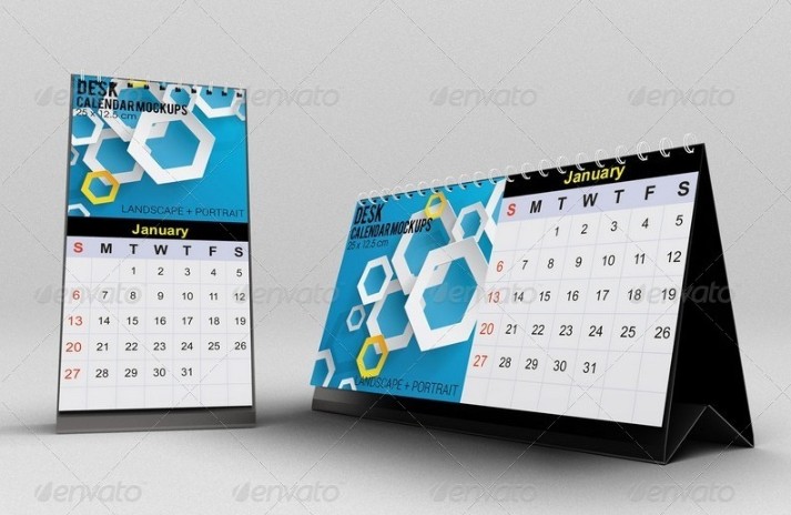 Clean Desk Calendar Mockup PSD