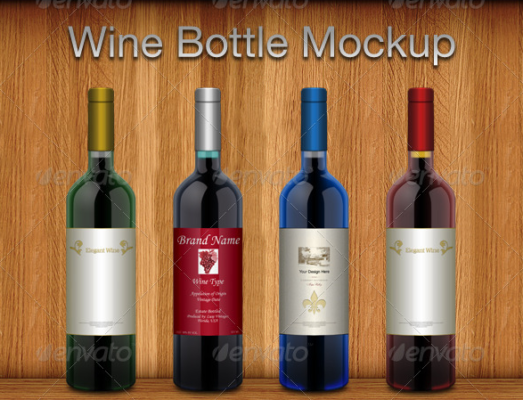 Customizable Wine Bottle Mockup