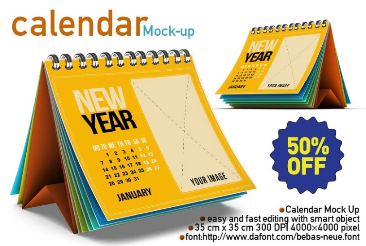 Editable Calendar Mockup