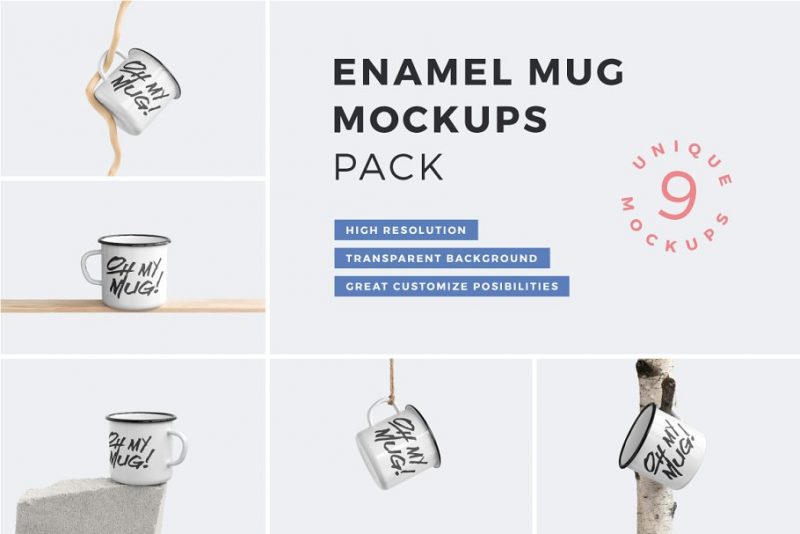 Enamel Mug Mockups Pack