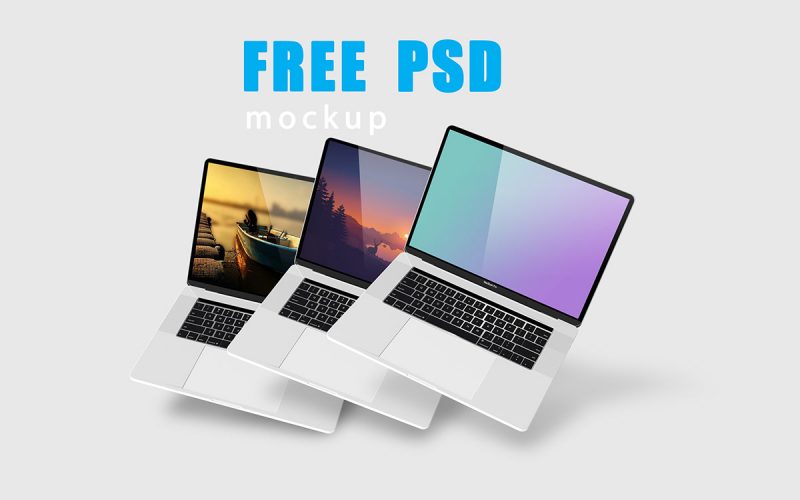 Free Isometric Laptop Mockup PSD