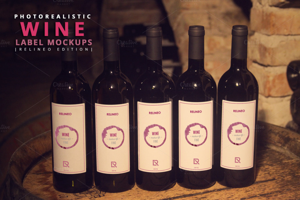 Photorealistic Wine Label Mockup