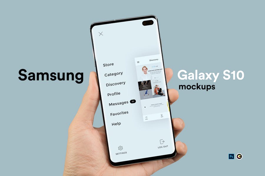 Samsung Device in Hand Mockup
