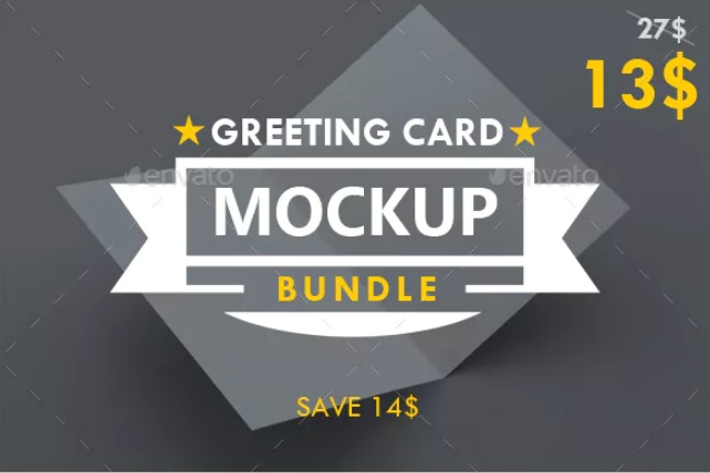 Unique Greeting Card Mockup PSD