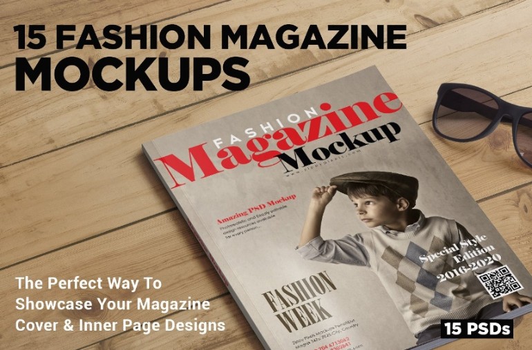 fashion Magazine Mockup PSD