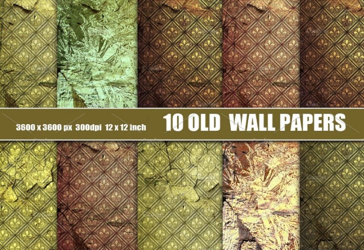 10 Old Wallpaper Texture Pack