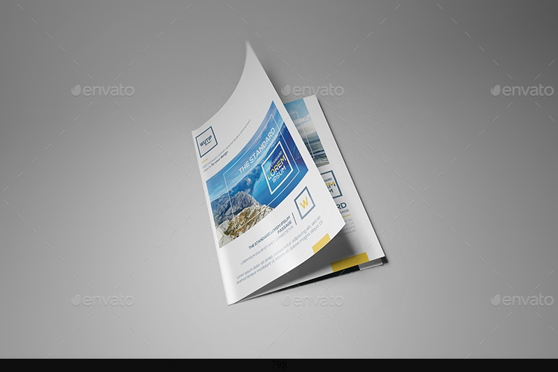 A4 Bi Fold booklet Mockup PSD