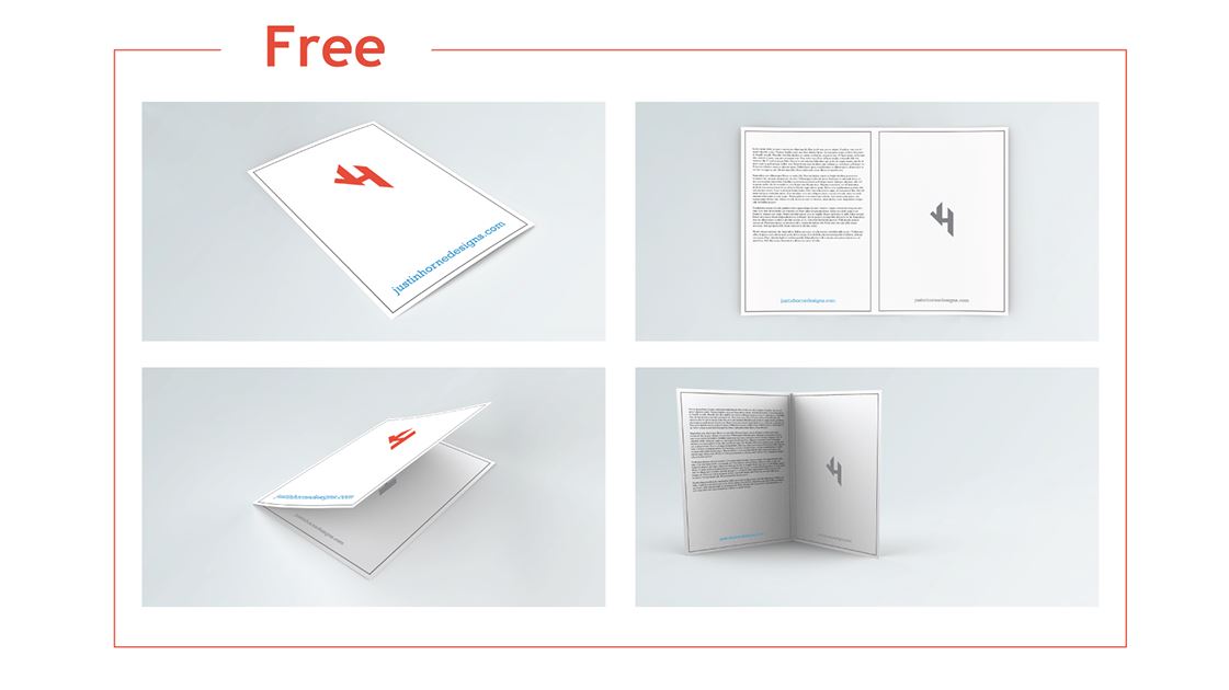 Free-14-View-Bi-Fold-A4-Brochure-Leaflet-Mockup