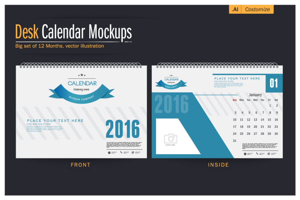 High Resolution Calendar Mockup PSD
