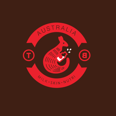Kangaroo and Milk Logo Design