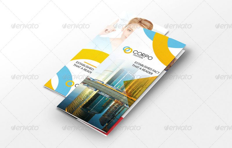 Layered Tri Fold Brochure Mockup