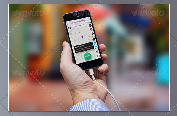 Mobile Phone in Hand Mockup