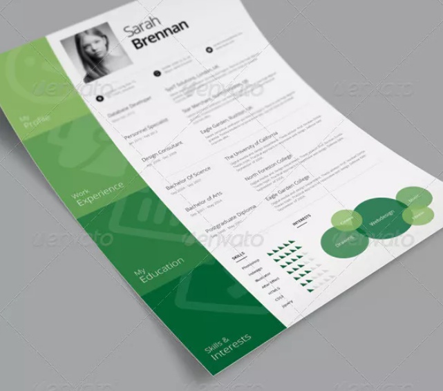 One Page Resume Template PSD