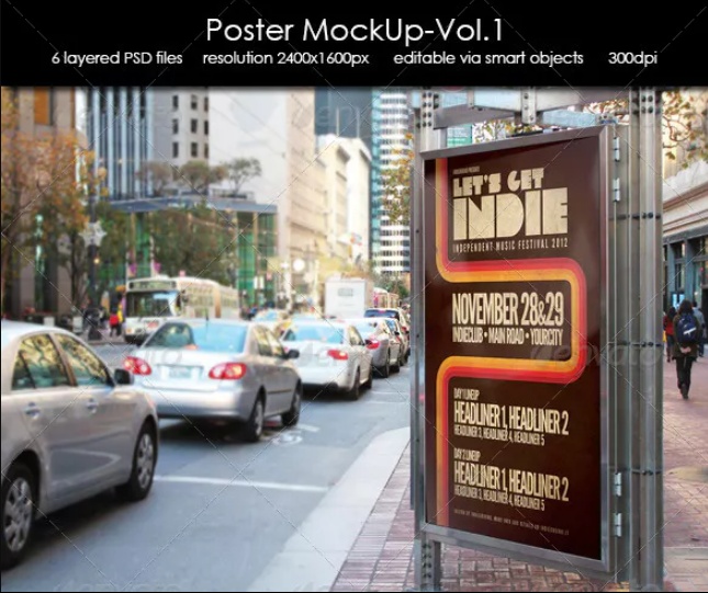 Outdoor Poster Mockup PSD