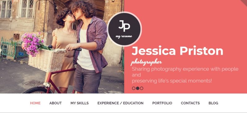 Photography Resume Template PSD