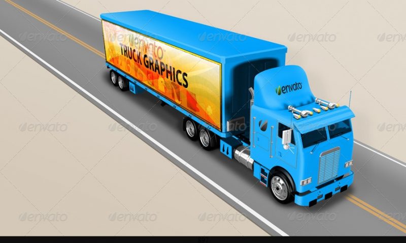 Truck Branding Mockup PSD