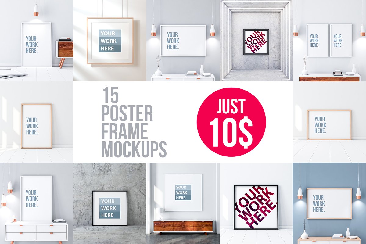 15 Poster Frames Mockusp Budle
