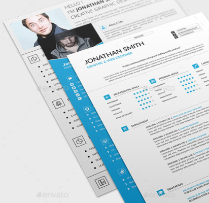 3 in 1 One Page Resume Template