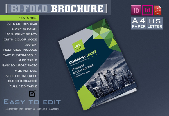 A4 and US Bi Fold Brochure Template