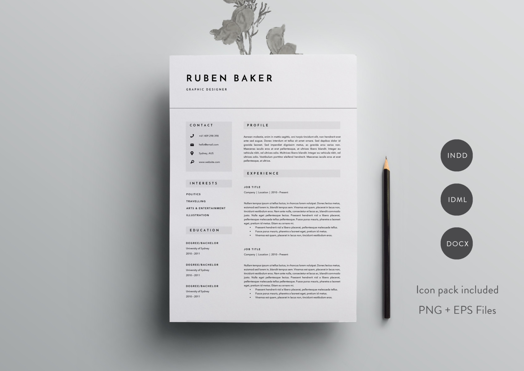 A4 and US Letter Engineer Resume Template