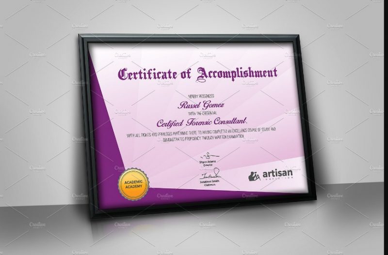 Certificate of Accomplishment Template