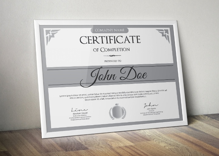 Certification of Completion Template