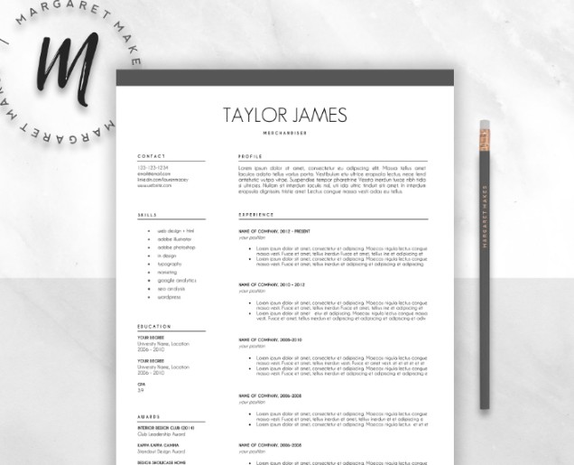 Clean Resume Template PSD