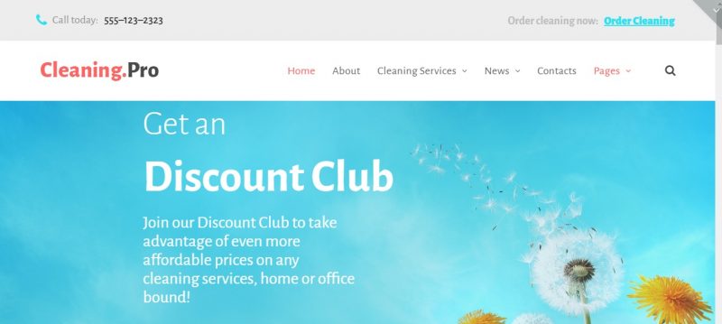 Cleaning services WordPress Theme