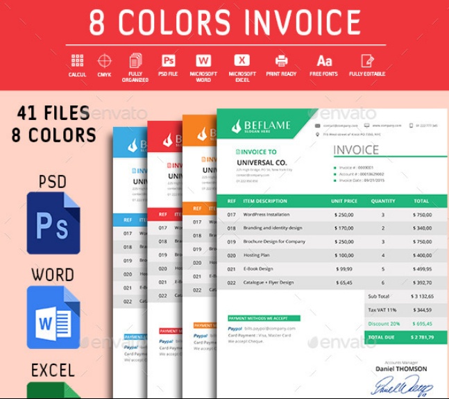 Colorful Invoice Template
