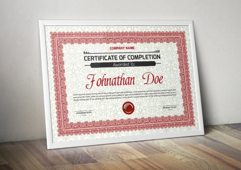 Elegant Certificate of Completion Template