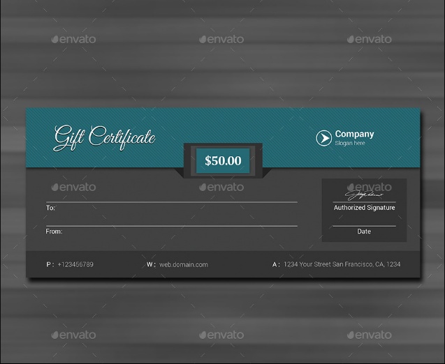 Gift Card Certificate Template