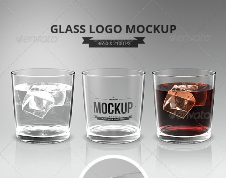 Glass Logo Mockup PSD