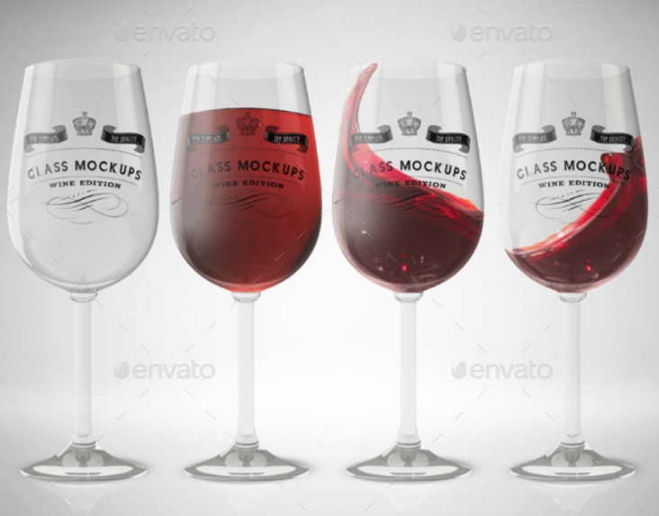 High Resolution Wine Glass Mockup