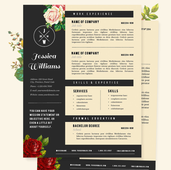 Hipster Manager Resume Template