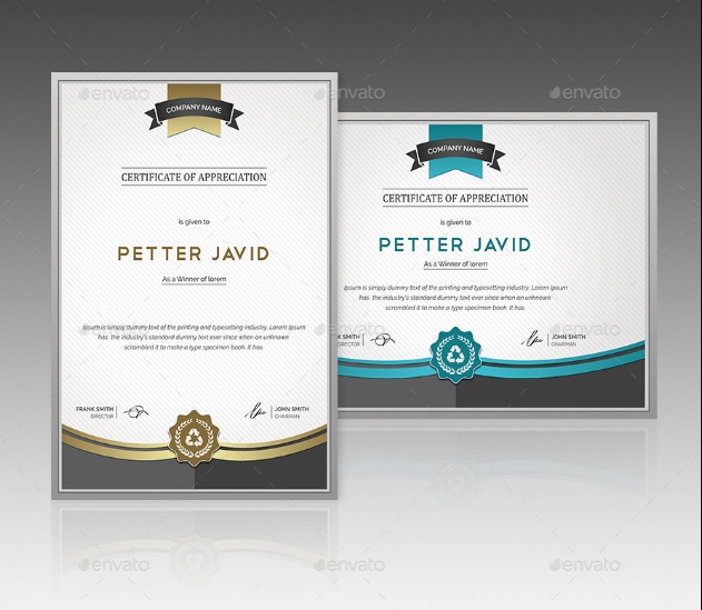 Horizontal and Vertical Certificate Template