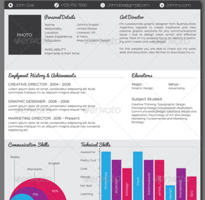 Infographic One Page Resume Template