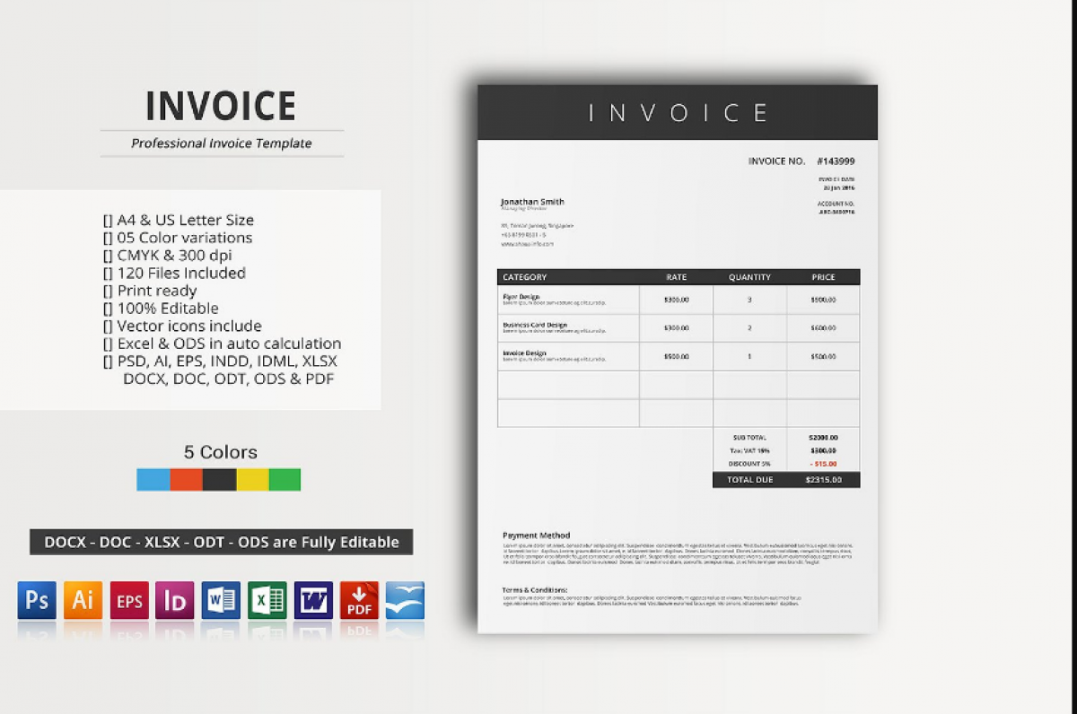 22+ Invoice Template Word, PSD. Vector EPS and Ai Format - Graphic Intended For Doctors Invoice Template
