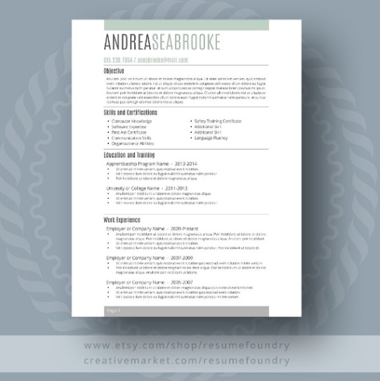 MS Word Resume Template PSD