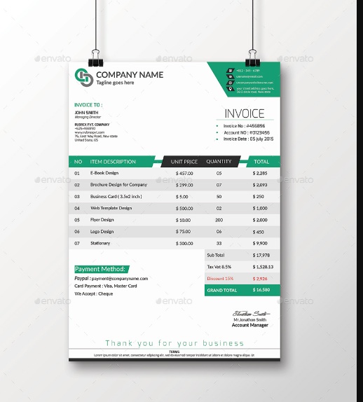 PSD EPS Invoice Template