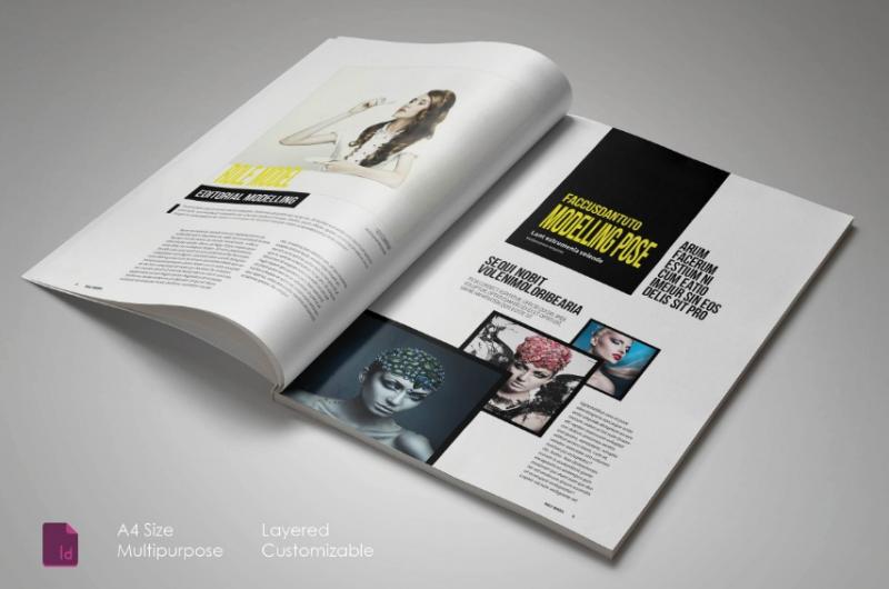 Printable Magazine Template PSD