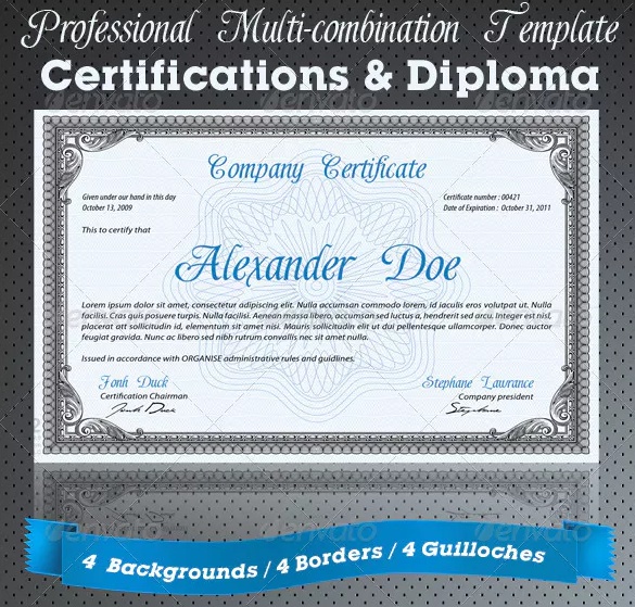 Professional Certificate Template PSD