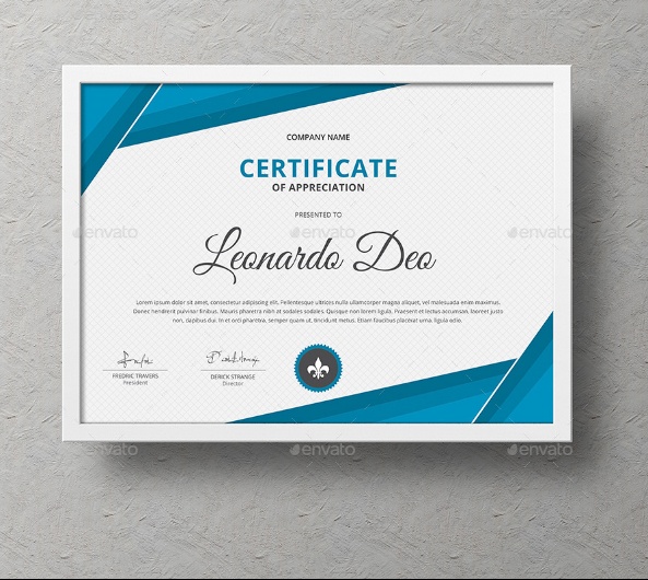 Professional Certificate of Recognition template