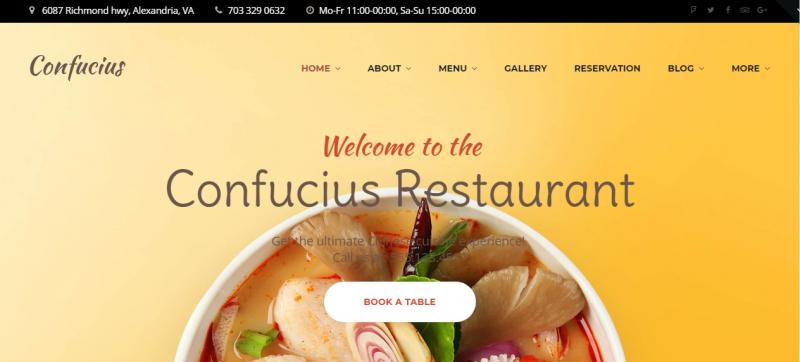 Restaurant Parallax WordPress Theme