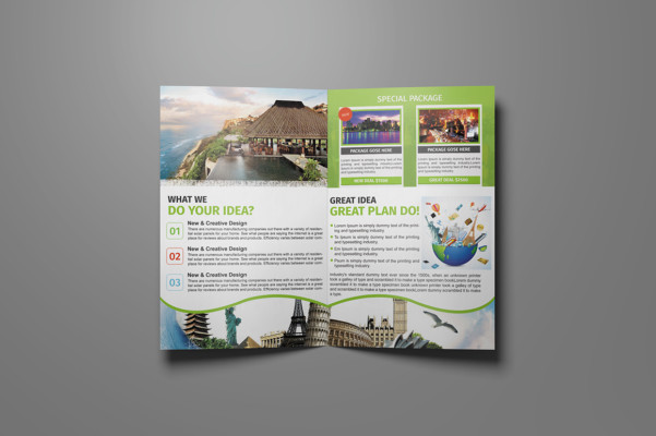 Travel Bi Fold Brochure Template - Graphic Cloud