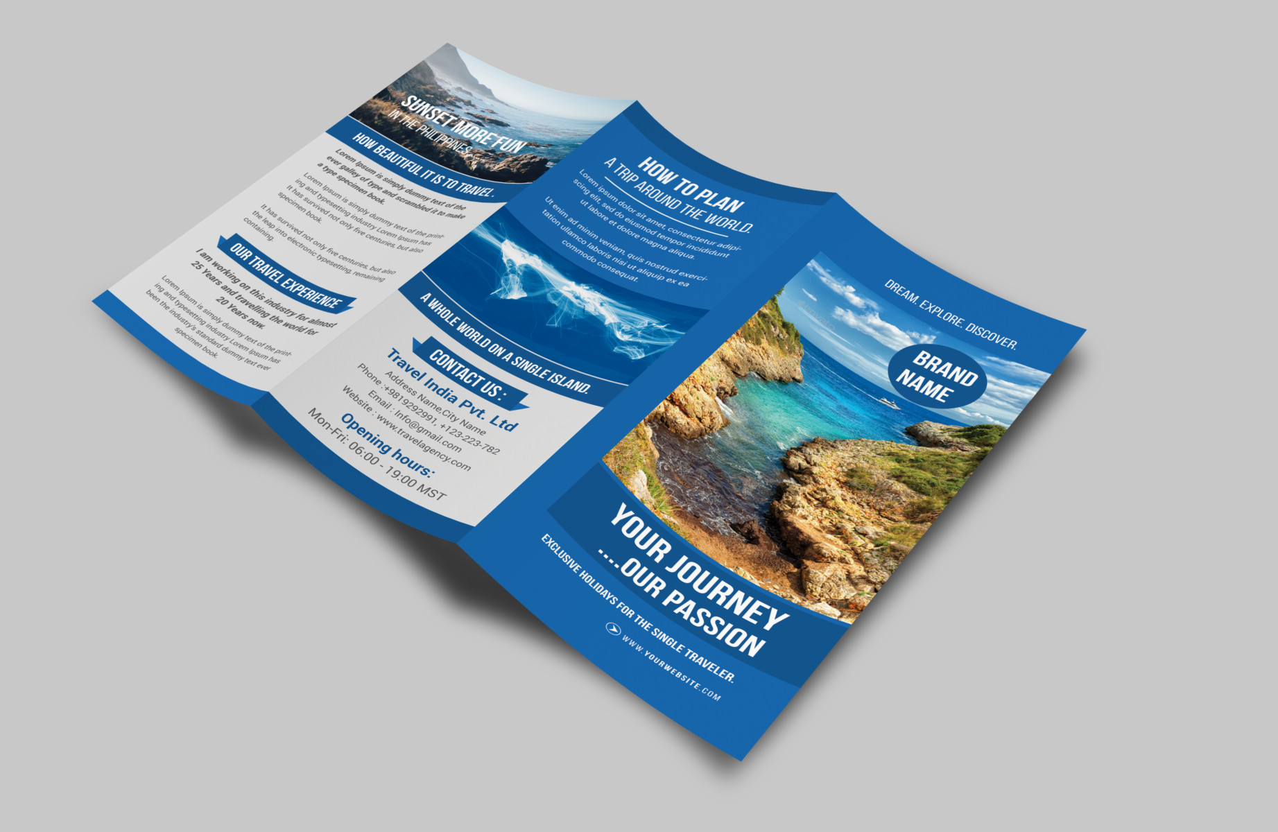 Tri Fold Travel Brochure Template